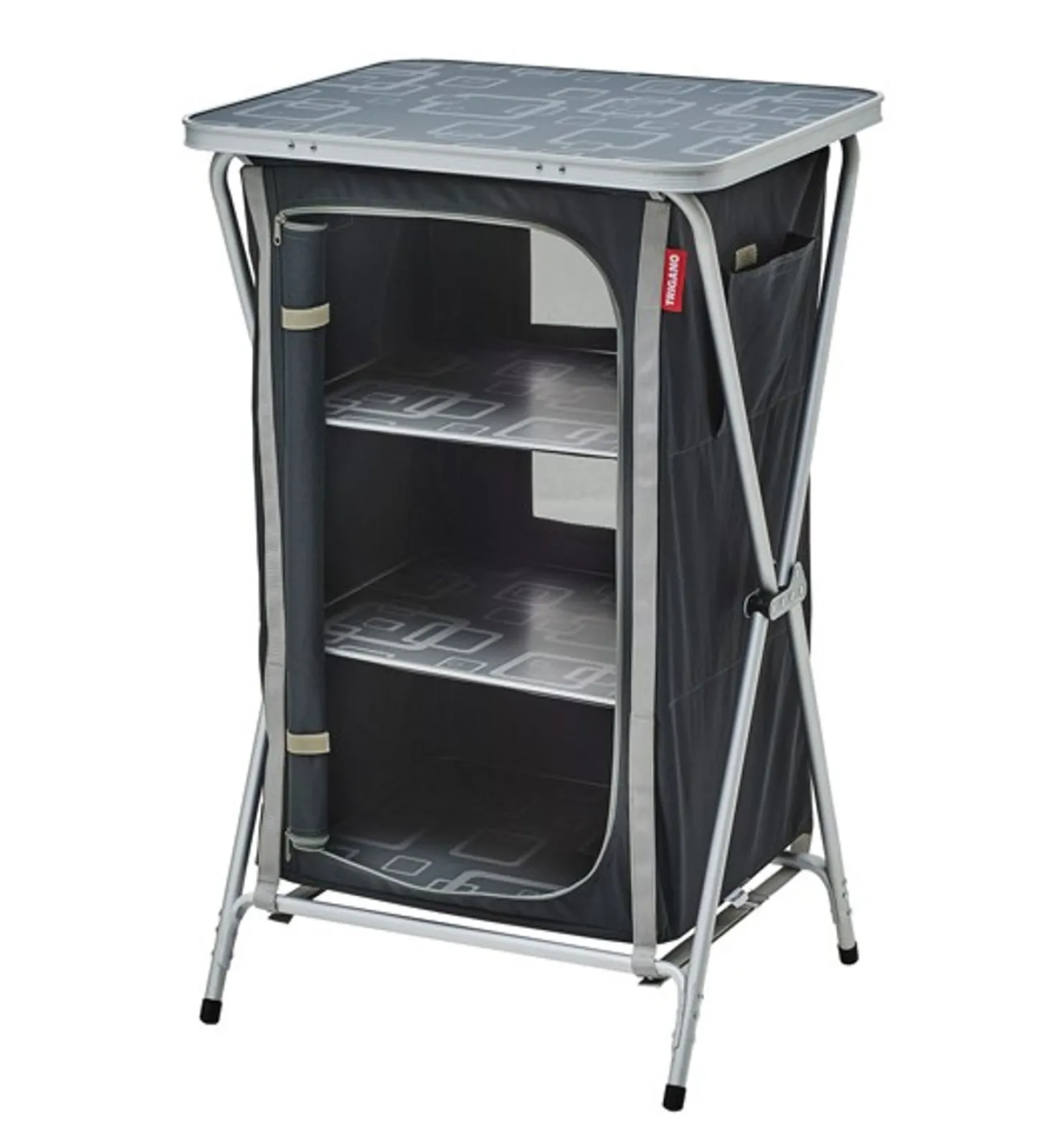Trigano Meuble De Rangement Pliant Gris/Noir< Meuble Rangement De Camping