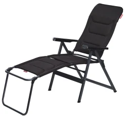 Trigano Pack Fauteuil Camping Premium Noir + Repose-Pied< Bons Plans