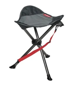 Trigano Tabouret 3 Pieds Acier Gris - Noir< Chaise De Camping